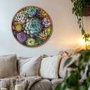 Succulent Puzzles for Adults, PICKFORU Round Flower Succulent Jigsaw Puzzles 1000 Pieces, Unique Circle Plant Adult Puzzles as Wall Decor