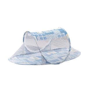 Baby Crib Net Breathable Baby Crib Tent with Zipper Closure Foldable Storage Cotton Polyester Mesh (Blue)