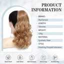 16 Inch Ponytail Extension Drawstring Ponytail for Women Curly Wavy Pony Tails Hair Extensions Synthetic Ponytails Hairpieces for Daily Use-Golden Blonde