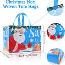 2 x sanchlor 12 Pack Christmas Gift Bags, 12.6"x9.8"x6.7" Large Non-Woven Tote Bags with Handles for Wrapping Xmas Party Favors