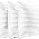 Yettbea Pillow Insert Set of 4, Soft Virgin Microfiber Square Throw Pillow Inserts for Living Room, Couch Bed Pillows, Down Alternative Filled, 18x18 Inch (45x45cm White Striped)