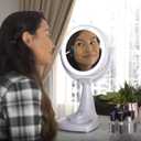 Zadro 11" Fluorescent Lighted Makeup Mirror with 10X/1X Magnification and Tray