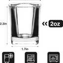 Ruckae 12 Pack 2 OZ Shot Glasses Set Clear Shot Glasses Bulk with Heavy Base Bar Square Glass Shot Cups for Vodka Tequila Whiskey Liquor