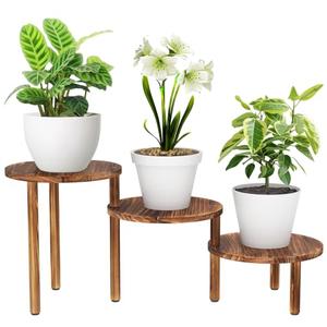 Jotboom 3 Tiers Plant Stand Indoor,Wood Plant Stands for Indoor Plants Multiple,Corner 3 Steps Ladder Plant Shelf High Low Flower Stand Planter Display Rack for Patio Balcony Living Room