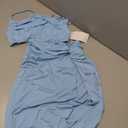 XinFSh Women's Two Piece Skirt Sets Summer Beach Sexy Asymmetrical High Slit Night Out Dress Sets (Blue) S