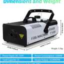 Fog Machine 1500 Watt and 16000 CFM Fog with with 2 Sets of Controllers, Professional Smoke Machine for DJ Stage Halloween Party Wedding Christmas
