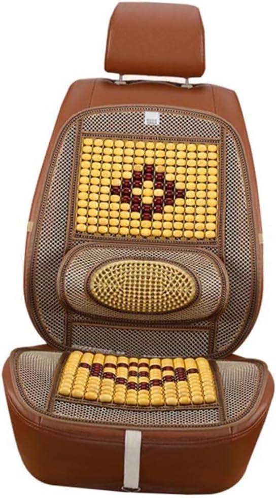 Car Seat Cover Summer Cool Ventilated Breathable Wooden Bead Car Cushion Ice Silk Massage Pad Single Seat Durable Material