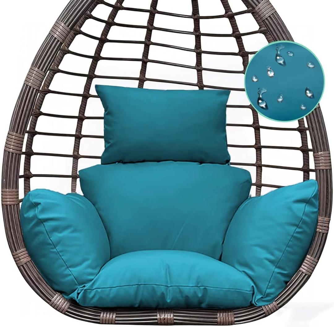 Indoor Outdoor Egg Chair Cushion Thick Hanging Chair Cushions Soft Seat Pad for Patio Garden Bedroom Teal
