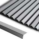 SUNWINGS 10-Pack 36 Inch Peel and Stick Aluminum Tile Trim, Decorative Kitchen Backsplash Trim Edge, Self Adhesive Tile Liner Matte Gray