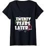 Womens Twenty Years Later Funny Meme 20 Year Old 20th Birthday V-Neck XL
