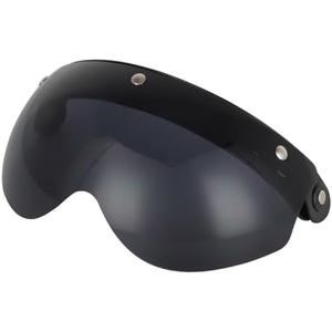 Soman Universal 3-Snap Visor Retro Pilot-Style for Open Face Motorcycle Helmet (Deep Smoke)