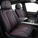 MIROZO Ram Seat Covers Full Set Waterproof Truck Seat Covers Leather Car Seat Protector Fits 2009-2025 Ram 1500/2500/3500 Crew Quad Regular Cab Pickup with Split Flat Bench 40/60, Black and Red
