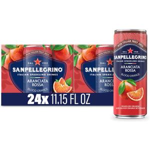 Sanpellegrino Italian Sparkling Drink Aranciata Rossa, Sparkling Orange and Blood Orange Beverage, 11.15 Fl Oz, Pack of 24, Best By: 10/2025