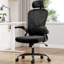 High Back Mesh Office Chair with Adjustable Headrest and Lumbar Support Comfortable Ergonomic Desk Chairs for Home Office Gaming Room Teacher Study, 300 lbs Capacity(Black)