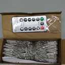 JMEXSUSS 200 LED Christmas Curtain Lights for Bedroom, Warm White Hanging Curtain String Lights Indoor, USB Plug in Christmas Twinkle Lights with Remote for Wall Backdrop Wedding Party Decor