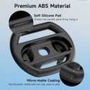 JCMO Steering Wheel for Nintendo Switch 2, Racing Wheels for Mario Kart Wolrd 8 Deluxe, 4 Pack Switch 2 Mario Kart Steering Wheel for Nintendo Switch 2 (2025) Accessories (Blue, Orange and 2 Black)