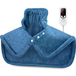 Heating Pad for Neck and Shoulders, Father's Day Gifts for Dad, Weighted Fast Heating Pads for Back Pain Relief, 6 Heat Settings 4 Timers Auto Off, FSA HSA Eligible, Birthday Gifts for Mom Women Men