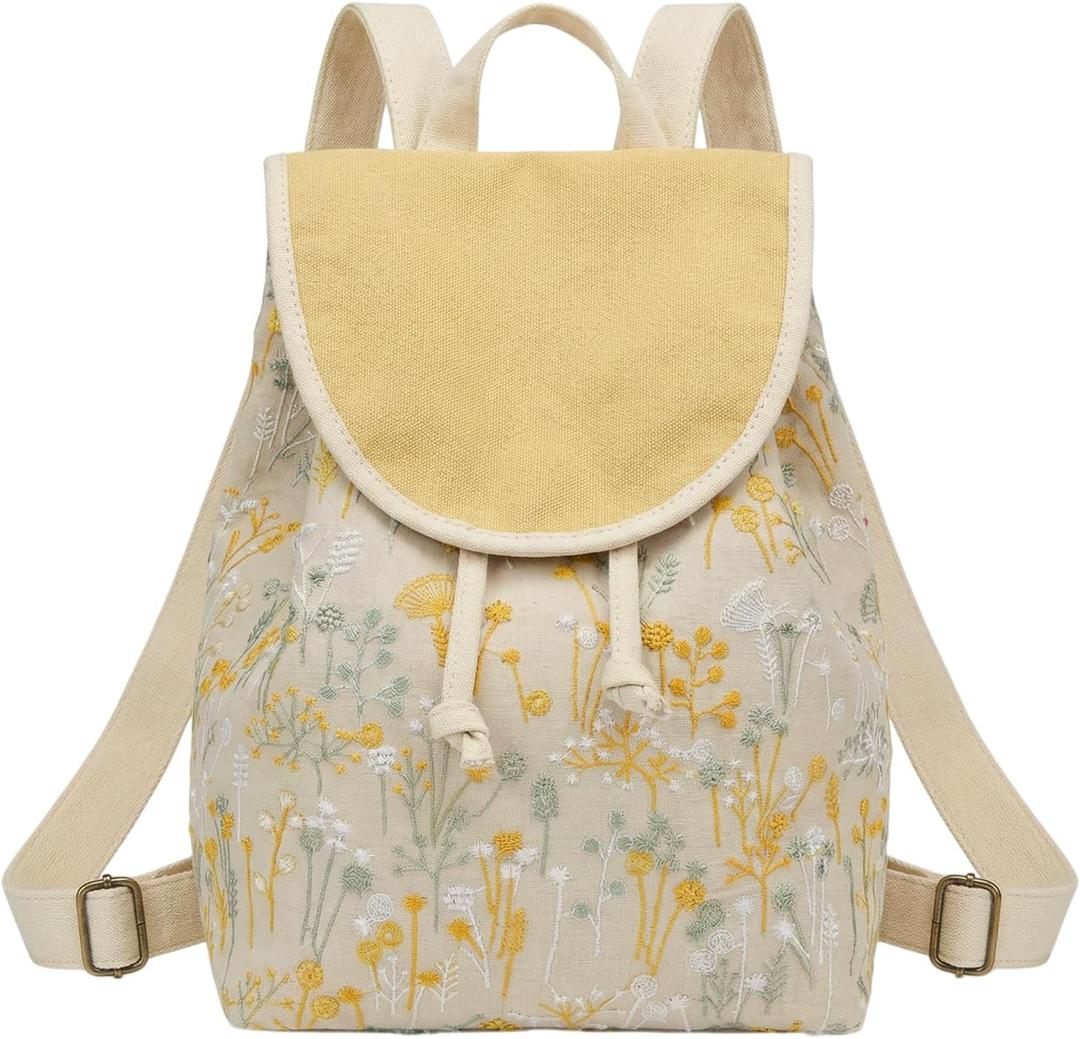 Goodhan Embroidered Backpack Purse for Women, Boho Bags for Travel Daily, Small Backpack