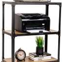 Mind Reader Multipurpose Rolling Cart with 3 Tiers, Mobile Office Storage Organizer, Metal, MDF, Brown