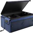 MIKKUPPA Car Trunk Organizer - 65L Collapsible Trunk Organizer with Lid, Sturdy Car Storage for SUV Auto Truck Van with Adjustable Straps and Non Slip Bottom (Blue)