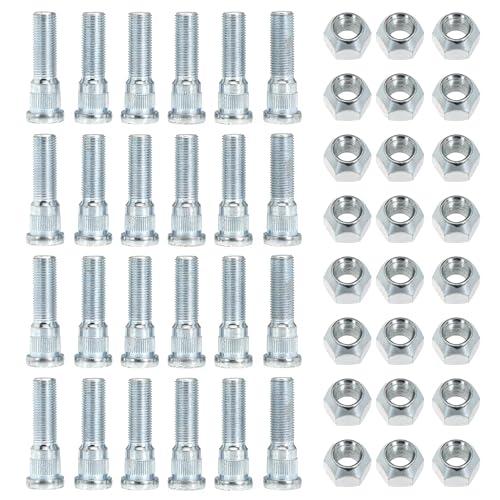 24Sets 1/ 2-20 Inch Wheel Stud with Nuts for Trailer for Lip pert Axles 2, 000 lb to 7, 000 lb with 1/ 2"-20 UNF Thread Size