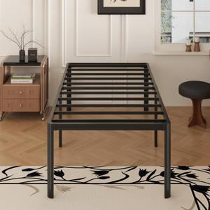 Yicensen 20 Inch High Twin XL Bed Frames with Rounded Corner Legs, Heavy Duty XL Twin Metal Platform Bed Frame No Box Spring Needed, Easy Assembly, Noise Free, Black