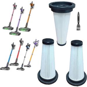 3Pack Hepa Filters Replacement Compatible with SUXIANGVAC Cordless Vacuum A27, Washable Cone Filters Compatible with VOKENE & VICEASE& OIRFND A27& TITIPOY A27 Series
