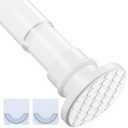Small Tension Rod 18-32 Inches White Shower Curtain Rod Heavy Duty Spring Short Tension Curtain Rod No Drilling Adjustable Shower Rod for Closet