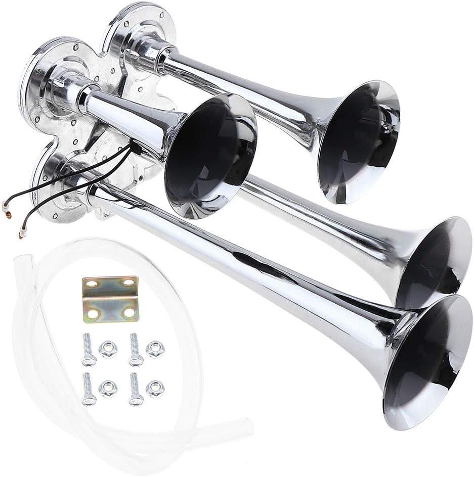 12V / 24V 150dB Super Loud Four Trumpet Air Horn for Car Vehicle Truck Train Boat