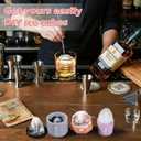 Whiskey Ice Cube Tray Set 3-Pack - Create Iceberg, Atomic Sphere & Large Round Clear Ice Cubes for Cocktails, Slow-Melting & Reusable, BPA-Free Silicone Trays with Leakproof Lids