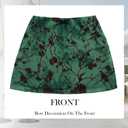 ZUNQKG Womens Mini Mesh Floral Printed Y2k Low Waist Casual Vacation Party Slim Fitted Bodycon Skirts Green XXL (XXL)