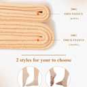 RISSCAN Fleece Lined Tights for Women Warm Control Top Pantyhose High Waist Thermal leggings Stirrup Footed Tights (L)