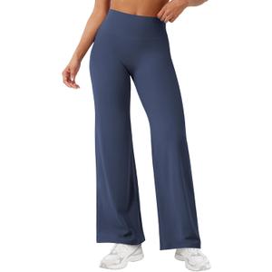 YEOREO Workout Leggings Womens No Front Seam Straight Leggings 29"/ 31.5"/ 33"/ 35" High Waist Buttery Eddiy Gym Yoga Pants (Small, Navy Blue)