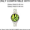 Mosonio Compatible with Samsung Galaxy Watch 8/7/6 Bands 40mm/44mm, 20mm Bling Metal Bands with Bling Protective Cover Case for Women, Shiny Watch Replacement Strap for Daily Wear