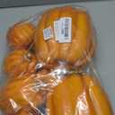 Plastic Pumpkin, Enchanting 7 Piece Faux Pumpkin Set Vibrant Orange Plastic Decorative Pumpkins for Fall, Halloween Thanksgiving