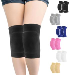 HISFFOG Volleyball Knee Pads for Women, Men, Youth, Girls, Kids, Knee brace for Volleyball Basketball Football Dance Yoga Tennis Running Cycling Workout Climbing Wrestling (Large, Black)
