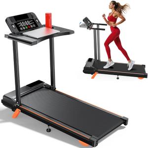 Walking Pad Treadmill with Desk Workstation, 12% Incline Treadmills for Home Small Office, 350lbs Capacity, 3.5HP