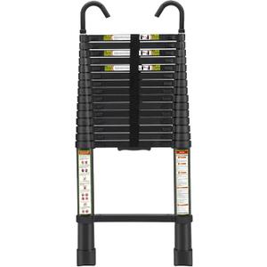 RIKADE Telescopic Ladder, 20.34FT Aluminum Telescoping Ladder with Stable Hook and Non-Slip Feet, Portable Extension Ladder for Household and Outdoor Working, Max Load 330lbs, Black