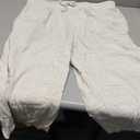 Yeokou Womens Linen Pants Summer Casual Capris Cropped Wide Leg Beach Trousers with Pockets(Beige-S)