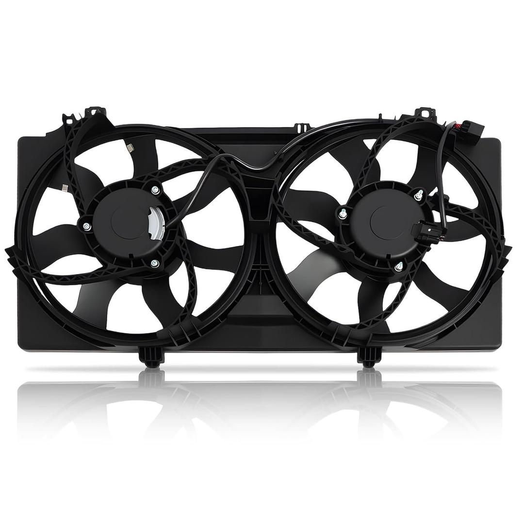 Engine Radiator Cooling Fan Assembly Compatible with Camaro 2010-2011 V6 3.6L Replace 92218319 92218321 621-436 Dual Electric Fan Control Module with Shroud Motor