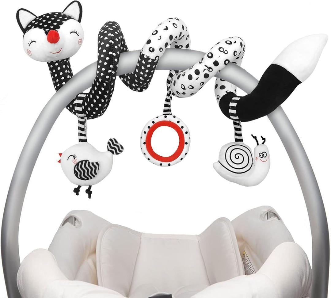 XIXILAND Baby Spiral Plush Toys, Black and White Baby Car Seat Toys, High Contrast Infant Newborn Toy 0-6 Months for Stroller Crib Mobile, Sensory Toy Best Gift for 0 3 6 9 12 Months Boys Girls XIXILAND Baby Spiral Plush Toys, Black and White Baby Car Seat Toys, High Contrast Infant Newborn Toy 0-6 Months for Stroller Crib Mobile, Sensory Toy Best Gift for 0 3 6 9 12 Months Boys Girls