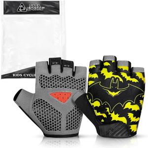 Half Finger Kids Cycling Gloves| Non-Slip, Padded, Antislip, Fingerless Kids Bike Gloves for Boys and Girls | Ideal for BMX, MTB, Gymnastics