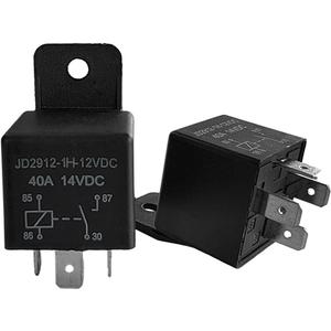 Augeny 2 PCS 40A Car Relay, 4 Pin 12V Automotive Switches and Starters, Model JD2912-1H-12VDC 40A 14VDC, Universal Multi Purpose Heavy Duty Standard Relay for Car Motorcycle Boat