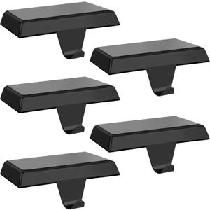 Palonu 4 Pcs Christmas Black Stocking Holders, Heavy Duty Mantle Hangers with Non-Slip Pad, Weighted Stocking Hooks Christmas Ornaments for Xmas Holiday Fireplace Shelf Window Decoration