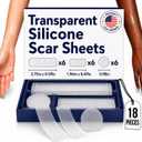 Silicone Scar Patches | Medical-Grade & Hypoallergenic Scar Care for Surgery, C Section Recovery, Keloids, Burns & Stretch Marks | 18 Pre-Cut Flexible Acne Scar Strips