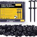 2 x Upgraded Nylon Universal Cable Tie Buckles - Nylon Zip Ties Holders Kit, Automotive Zipper Clips Self-Locking T Rivet Zipties for Car Fender Trunk Bumper Repair, Home & Garage(100Pcs)