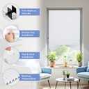 UrMoon 4 Packs Temporary Pleated Shades for Windows Thicken Paper Pleated Blinds with Suction Cup No Drill Free Cut Size Fabric Shades for Door and Home, 90% Blackout White, 36" W x 70" H