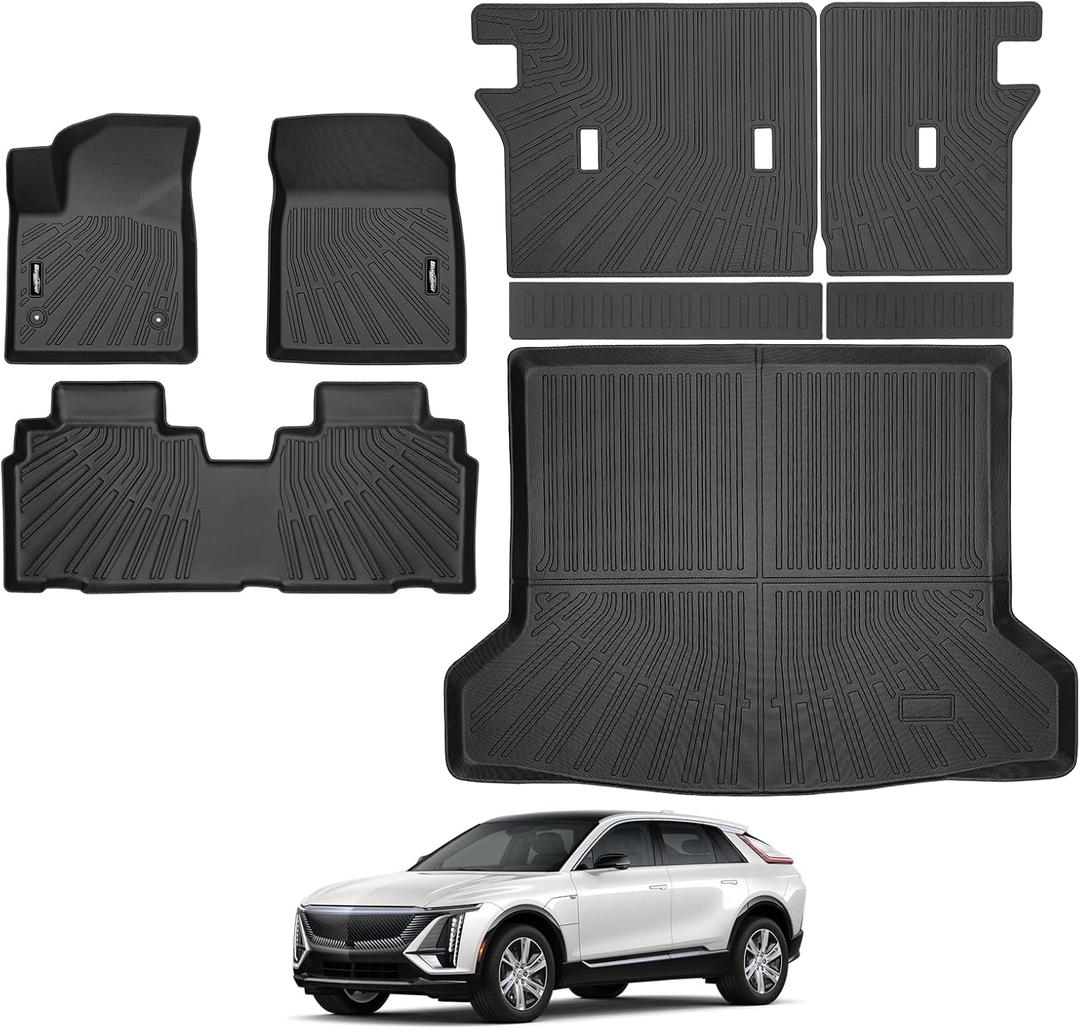 Floor Mats for 2023 2024 2025 2026 Cadillac Lyriq, Trunk Mat and Backrest Mat All Weather TPE Protector for Cadillac Lyriq Accessories