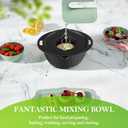 4-1 Colander with Mixing Bowl Set - Colander for Kitchen - Strainers and Colanders - Pasta Strainer - Bowl With Colander - Rice Strainer Fruit Cleaner Veggie Wash Kitchen Essentials, Black