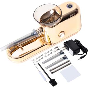 Cigarette Rolling Machine Electric, Automatic Pre Roll Machine, Portable Preroll Cone Loader Filler Roller for 6.5mm & 8.0mm Herbal Blends Roller, Golden